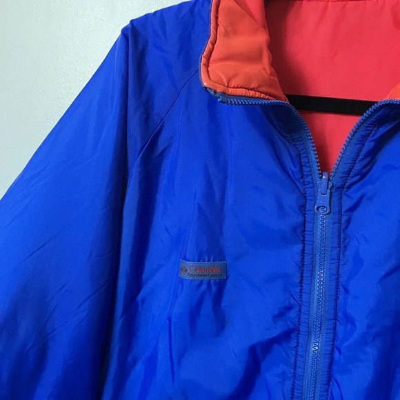Vintage Columbia Blue Red  Reversible Winter Ski Jacket - Picture 2 of 8